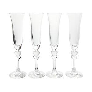 Spiegelau “Sweetheart” Set of 4 Crystal Fluted Champagne Glasses 10” 5oz